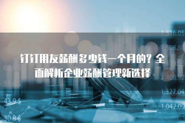 钉钉用友薪酬多少钱一个月的?全面解析企业薪酬管理新选择