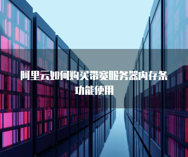 阿里云如何购买带宽服务器内存条功能使用