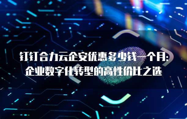 钉钉合力云企安优惠多少钱一个月:企业数字化转型的高性价比之选