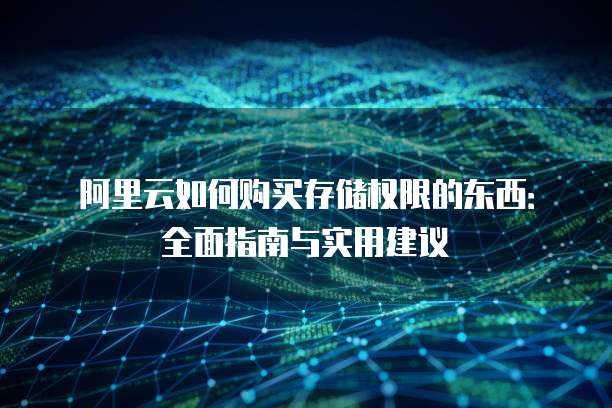 阿里云如何购买存储权限的东西:全面指南与实用建议