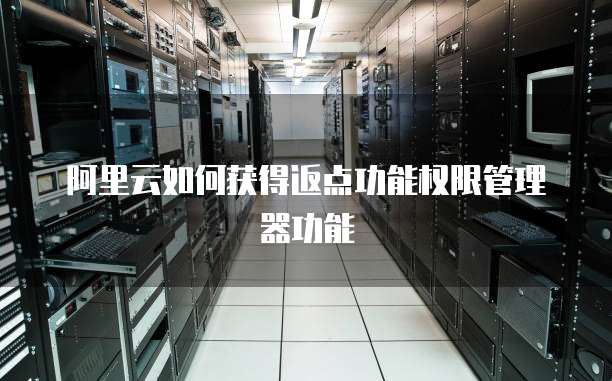 阿里云如何获得返点功能权限管理器功能