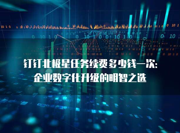 钉钉北极星任务续费多少钱一次:企业数字化升级的明智之选