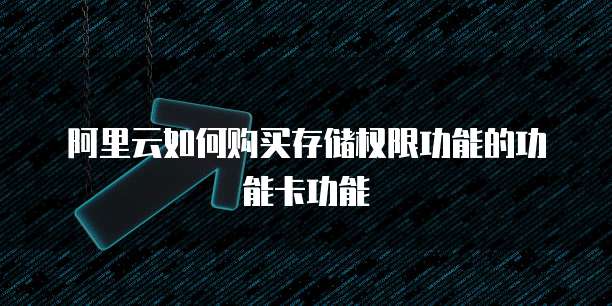 阿里云如何购买存储权限功能的功能卡功能