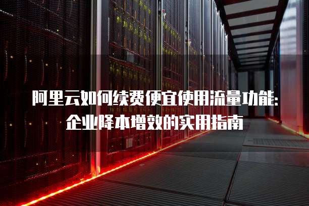 阿里云如何续费便宜使用流量功能:企业降本增效的实用指南