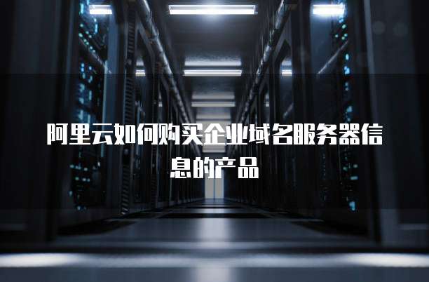 阿里云如何购买企业域名服务器信息的产品