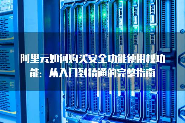 阿里云如何购买安全功能使用权功能:从入门到精通的完整指南