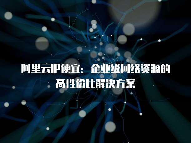 阿里云IP便宜:企业级网络资源的高性价比解决方案