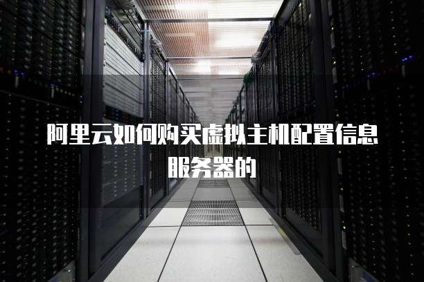 阿里云如何购买虚拟主机配置信息服务器的