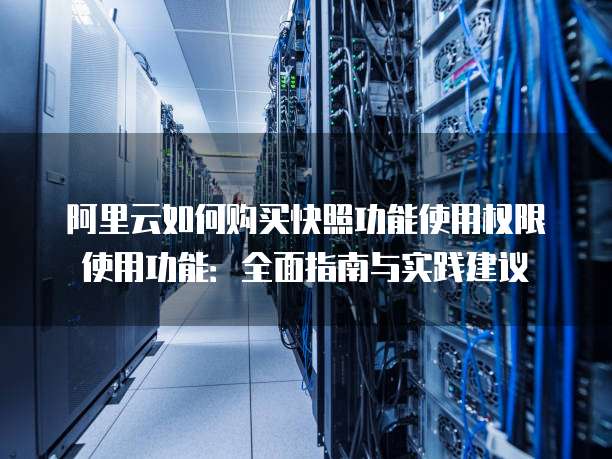 阿里云如何购买快照功能使用权限使用功能:全面指南与实践建议