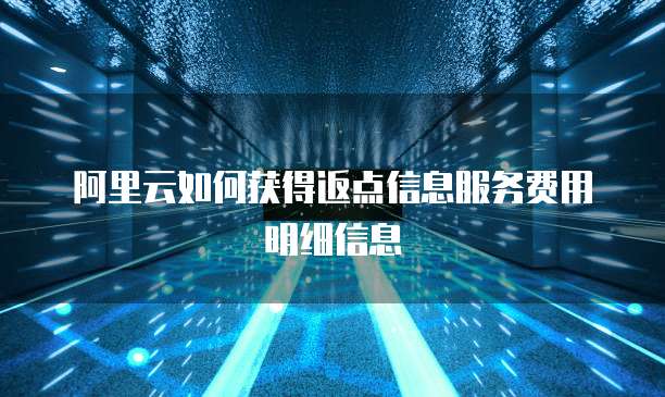阿里云如何获得返点信息服务费用明细信息