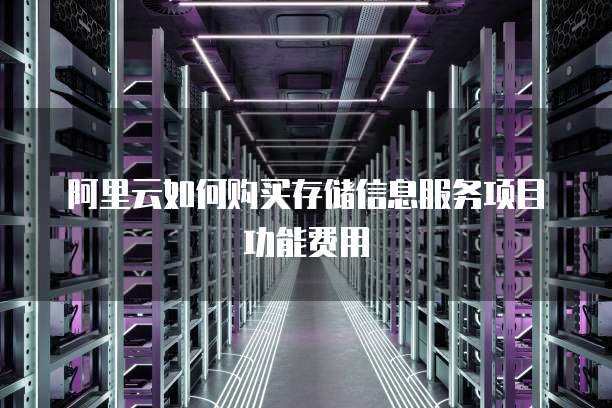 阿里云如何购买存储信息服务项目功能费用