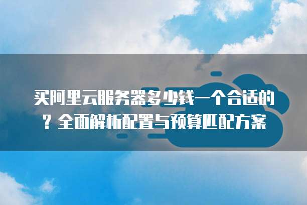 买阿里云服务器多少钱一个合适的?全面解析配置与预算匹配方案