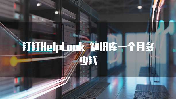 钉钉HelpLook 知识库一个月多少钱