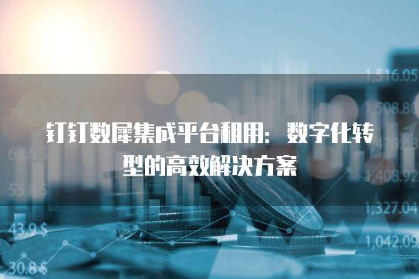 钉钉数犀集成平台租用：数字化转型的高效解决方案