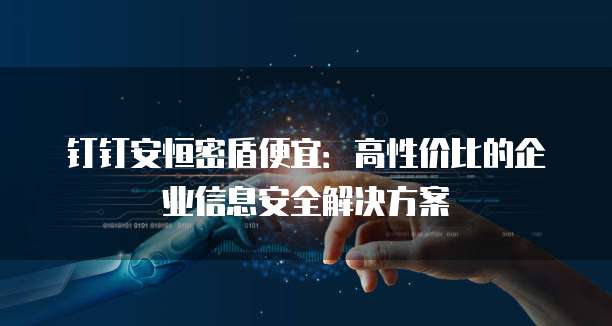 钉钉安恒密盾便宜:高性价比的企业信息安全解决方案