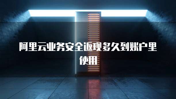 阿里云业务安全返现多久到账户里使用