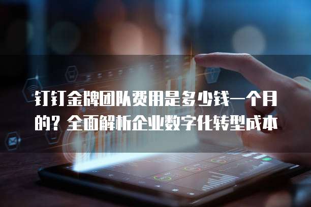 钉钉金牌团队费用是多少钱一个月的?全面解析企业数字化转型成本