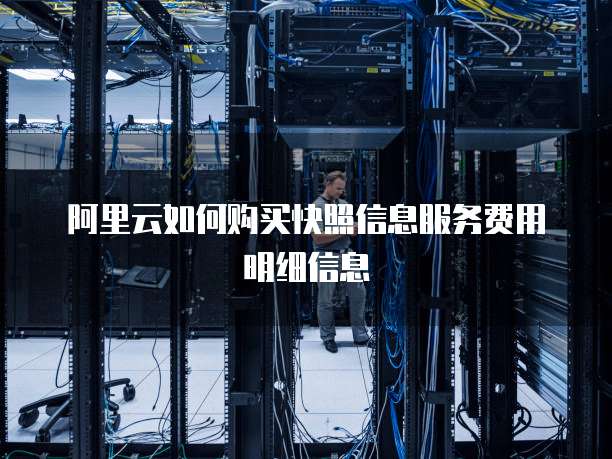 阿里云如何购买快照信息服务费用明细信息