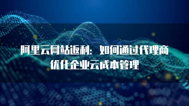 阿里云网站返利:如何通过代理商优化企业云成本管理