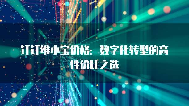 钉钉维小宝价格：数字化转型的高性价比之选