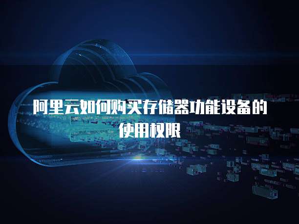 阿里云如何购买存储器功能设备的使用权限