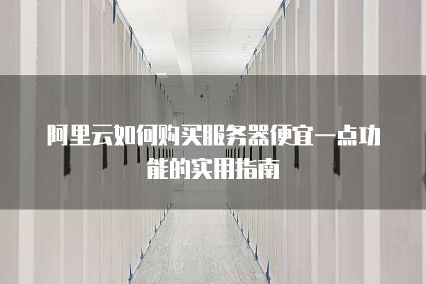 阿里云如何购买服务器便宜一点功能的实用指南