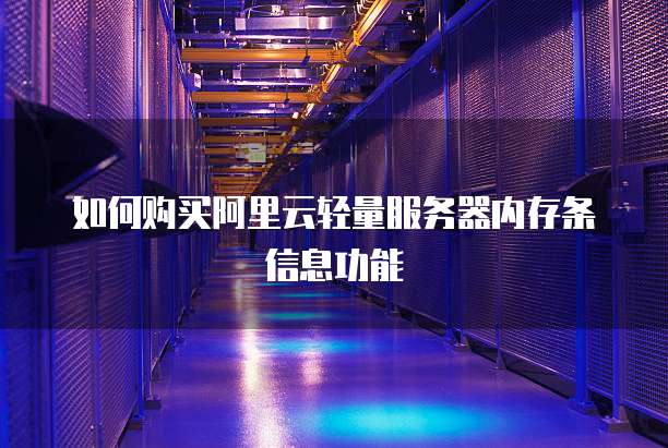 如何购买阿里云轻量服务器内存条信息功能