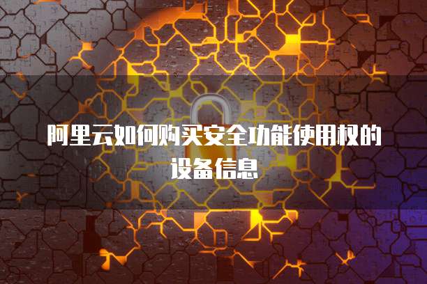 阿里云如何购买安全功能使用权的设备信息