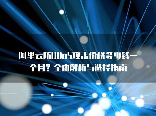 阿里云防DDoS攻击价格多少钱一个月?全面解析与选择指南