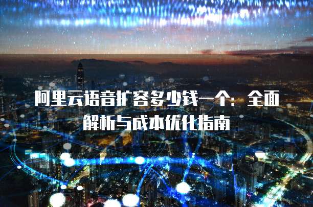 阿里云语音扩容多少钱一个:全面解析与成本优化指南