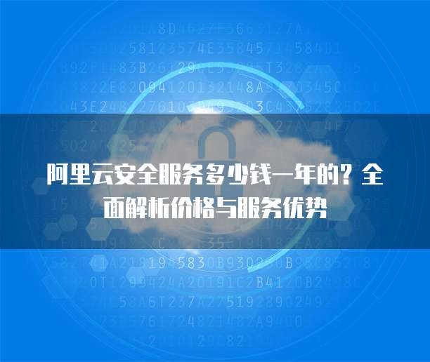 阿里云安全服务多少钱一年的?全面解析价格与服务优势