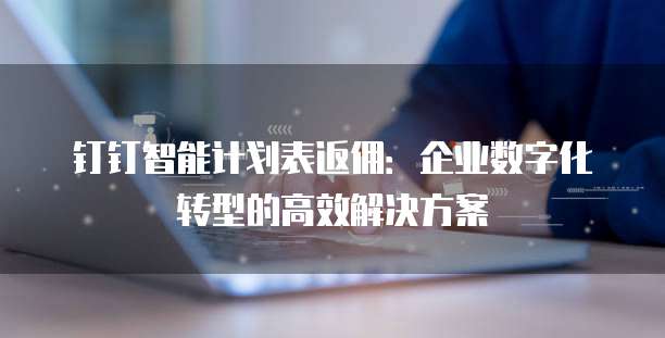 钉钉智能计划表返佣：企业数字化转型的高效解决方案