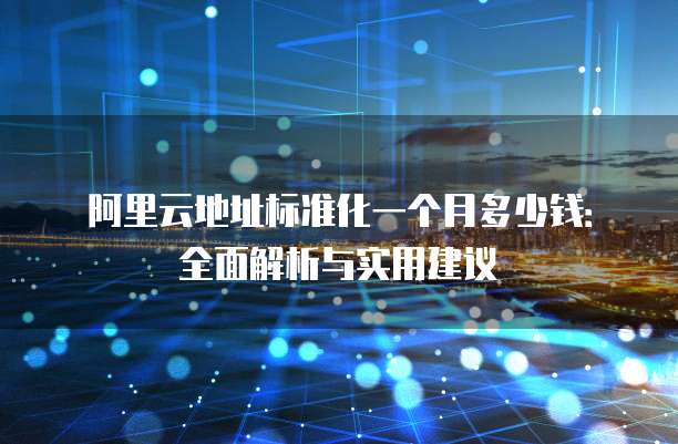 阿里云地址标准化一个月多少钱:全面解析与实用建议