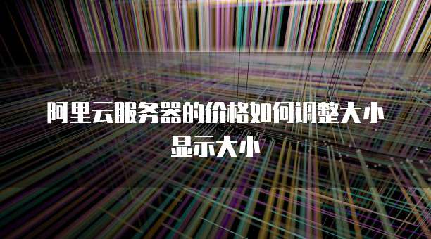 阿里云服务器的价格如何调整大小显示大小