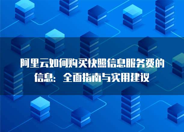 阿里云如何购买快照信息服务费的信息:全面指南与实用建议