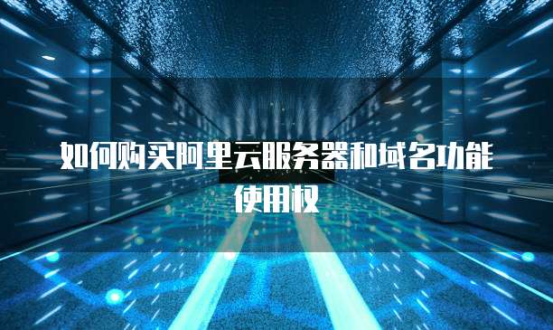 如何购买阿里云服务器和域名功能使用权
