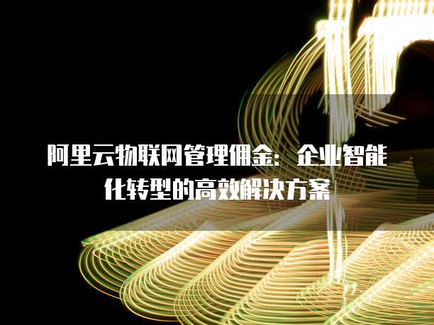 阿里云物联网管理佣金：企业智能化转型的高效解决方案