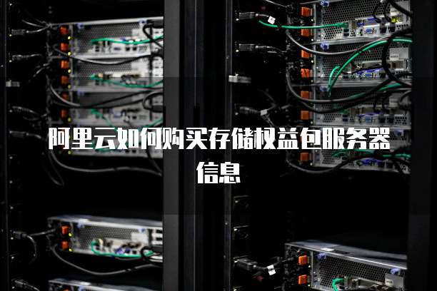 阿里云如何购买存储权益包服务器信息
