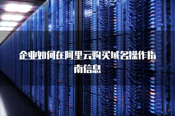 企业如何在阿里云购买域名操作指南信息