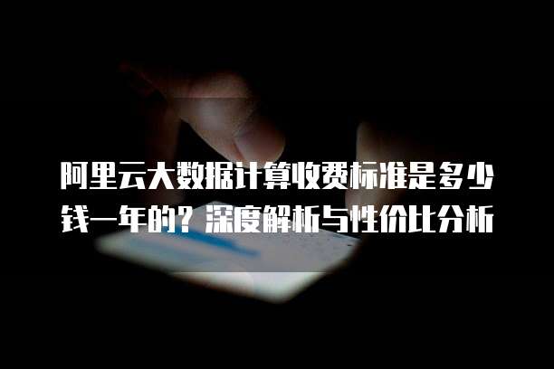 阿里云大数据计算收费标准是多少钱一年的?深度解析与性价比分析