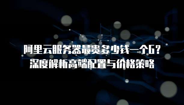 阿里云服务器最贵多少钱一个G？深度解析高端配置与价格策略