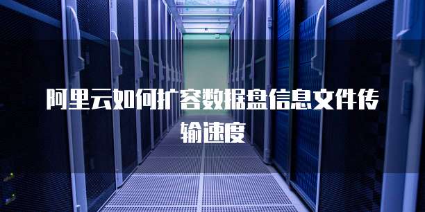 阿里云如何扩容数据盘信息文件传输速度