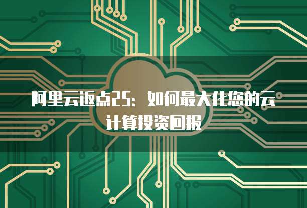 阿里云返点25：如何最大化您的云计算投资回报