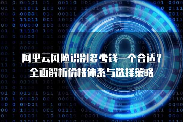阿里云风险识别多少钱一个合适?全面解析价格体系与选择策略