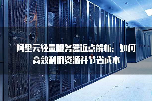 阿里云轻量服务器返点解析：如何高效利用资源并节省成本