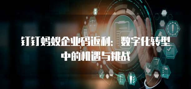 钉钉蚂蚁企业码返利:数字化转型中的机遇与挑战