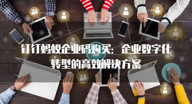 钉钉蚂蚁企业码购买：企业数字化转型的高效解决方案