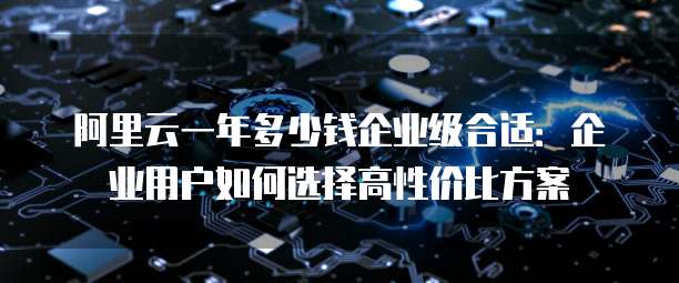 阿里云一年多少钱企业级合适:企业用户如何选择高性价比方案