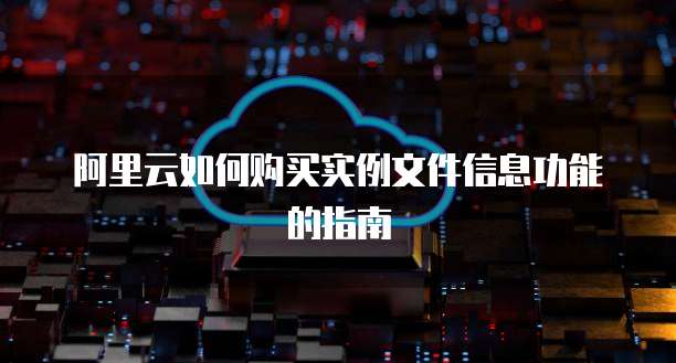 阿里云如何购买实例文件信息功能的指南