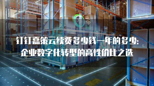 钉钉嘉策云续费多少钱一年的多少：企业数字化转型的高性价比之选